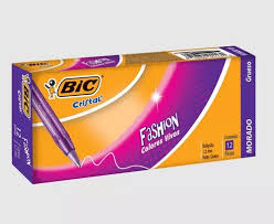 Boligrafo Bic Cristal Fashion Morado * 12 Unds