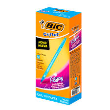 Boligrafo Bic Cristal Fashion Turquesa *12 Unidades
