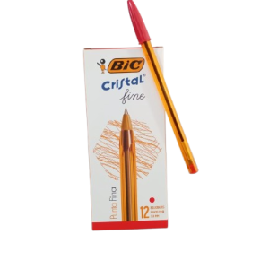 Boligrafo Punta Fina Rojo *12 Unidades