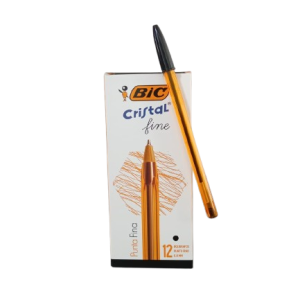 Boligrafo Bic Punta Fina Negro *12 Unidades